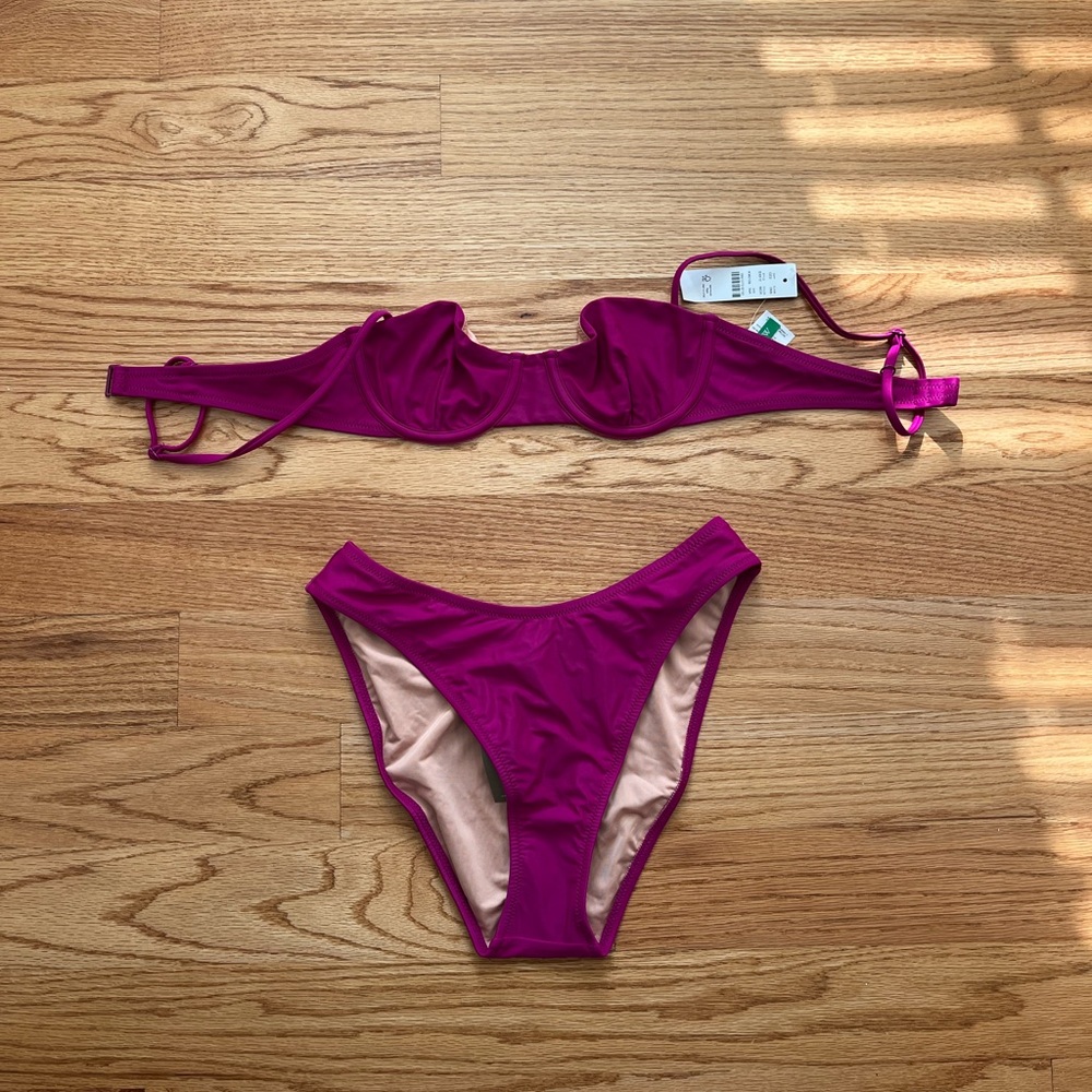 J. Crew Magenta Underwire Bikini Set